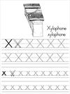Alphabet ABC letter X Xylophone coloring page