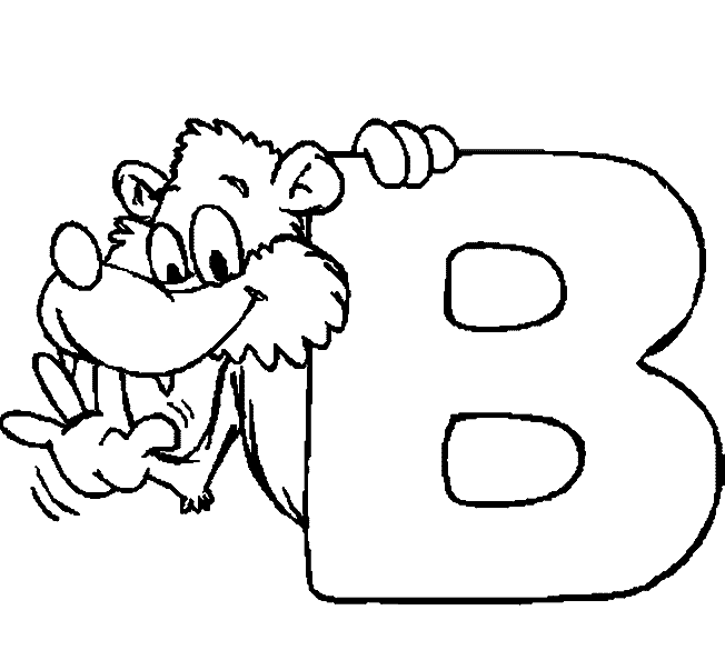 Alphabet B coloring page