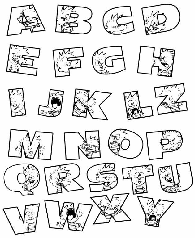 Alphabet boy Cazmer coloring page