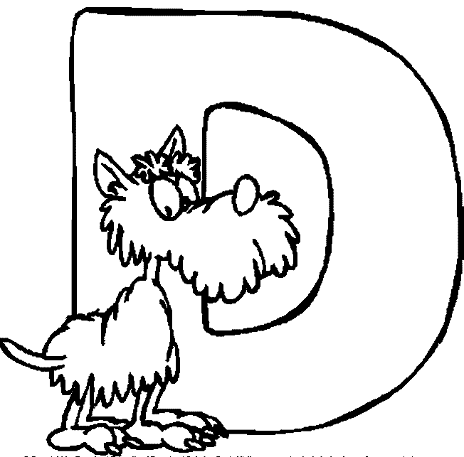 Alphabet D coloring page