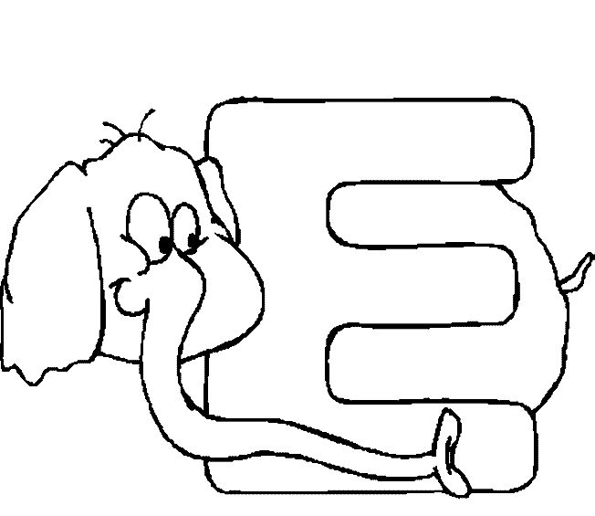 Alphabet E coloring page