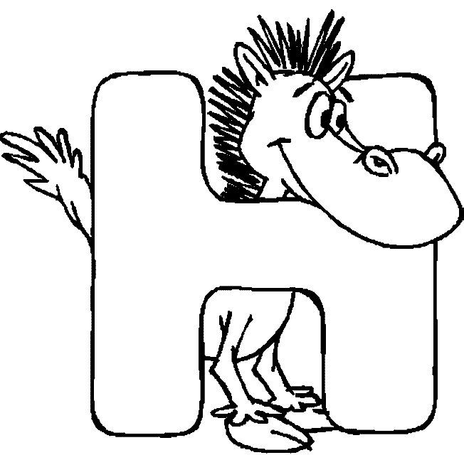 Alphabet H coloring page