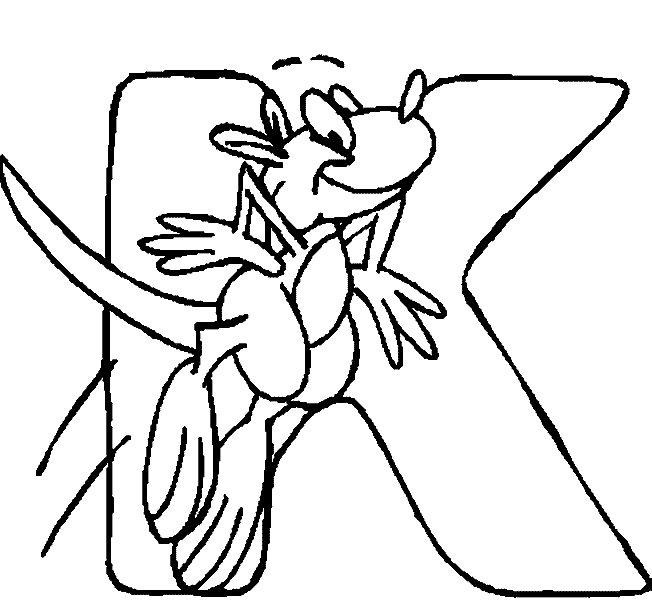 Alphabet K coloring page