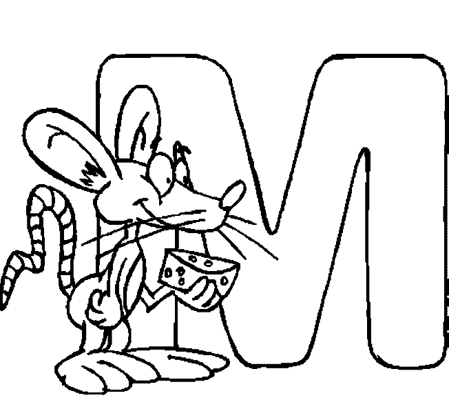 Alphabet M coloring page