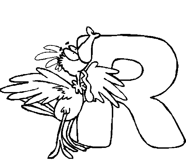 Alphabet R coloring page