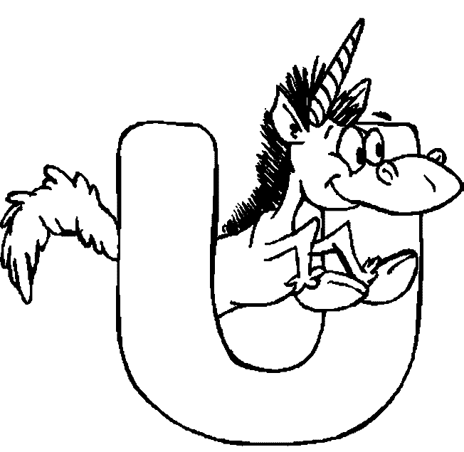 Alphabet U coloring page