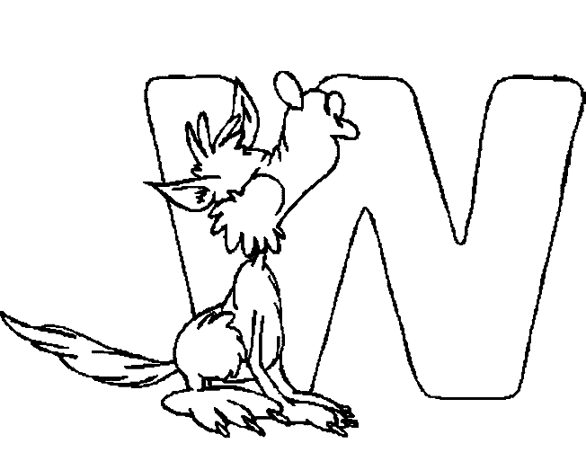 Alphabet W coloring page