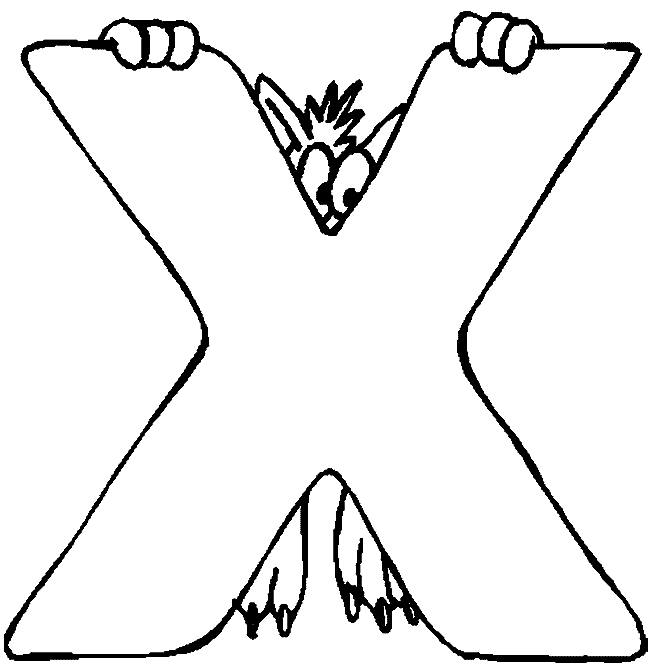 Alphabet X coloring page