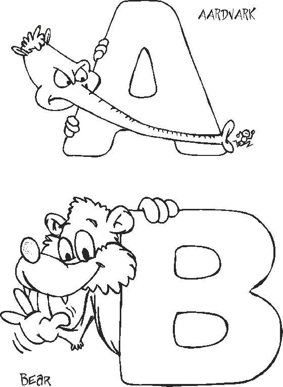 Letter A B coloring page