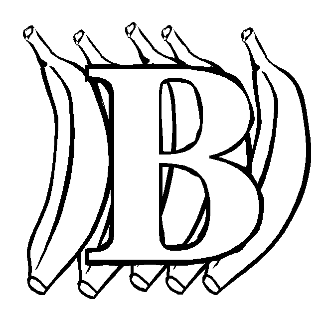 Letter B Banana coloring page