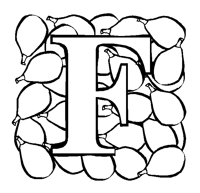 Letter F Fig coloring page