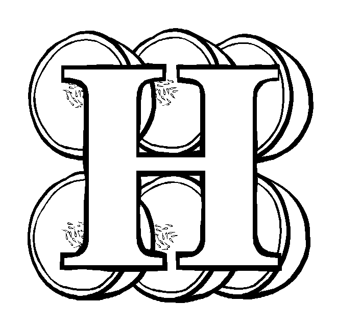 Letter H Honeydews coloring page
