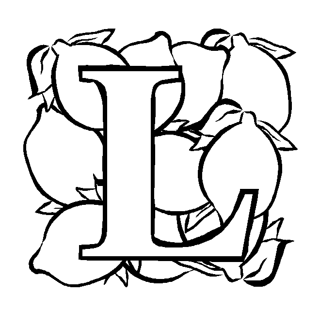 Letter L Lemon coloring page