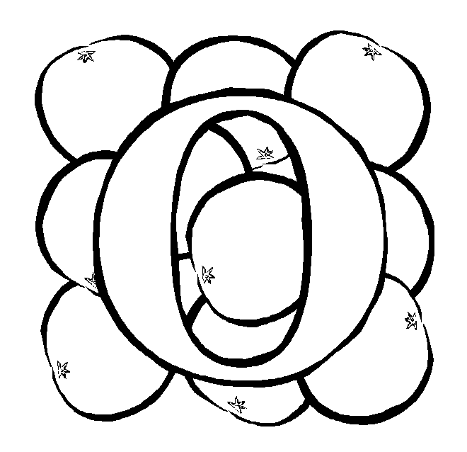 Letter O Orange coloring page