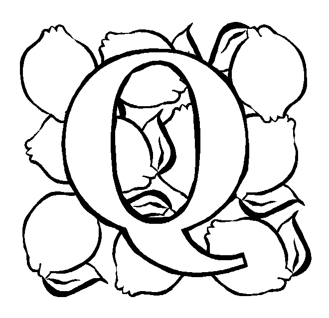 Letter Q Quince coloring page