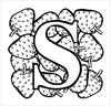 Letter S Strawberry coloring page