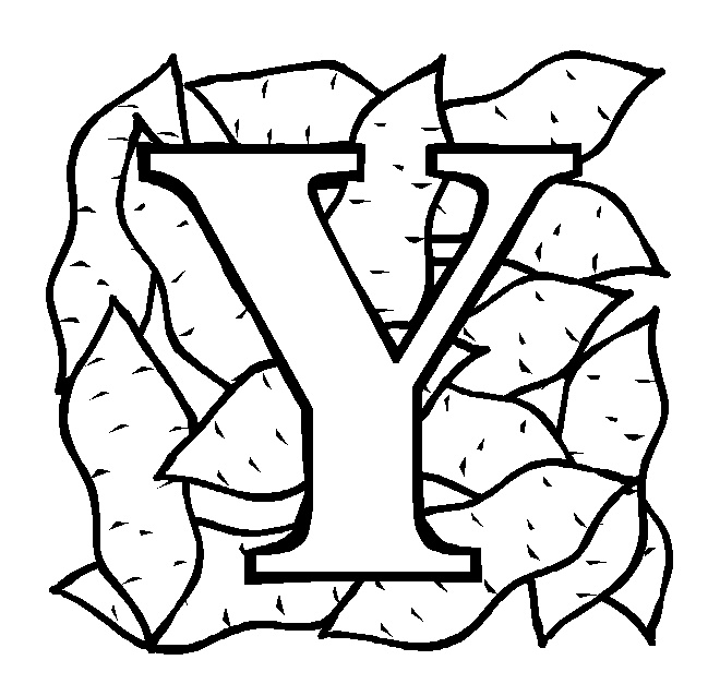 Coloring Pages Letters. Letter Y Yam coloring page