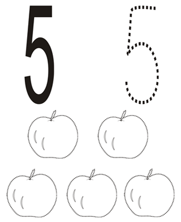 Number Coloring Pages on Number 5 Coloring Page