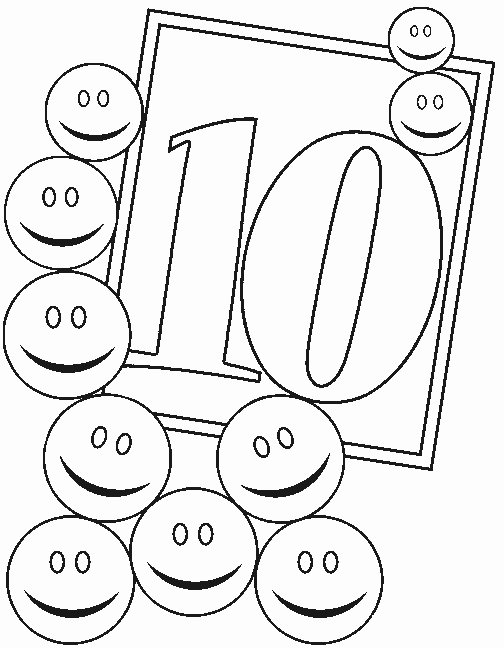 Numbers 10 coloring page