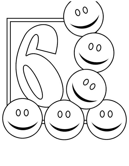 Numbers 6 coloring page