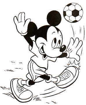 Football Coloring on Mickey Mouse Football Coloring Page