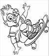 Skateboarding boy coloring page