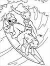 Surfing coloring page