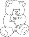 Bear with little bear coloring page