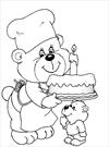 Bears birthday coloring page