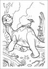 Dinosaur walking coloring page