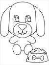 Dog with food coloring page