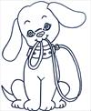 Dog with leas coloring page