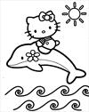 Dolphin with Hello Kitty coloring page