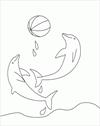 Dolphins playing coloring page