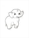 Little elephant coloring page