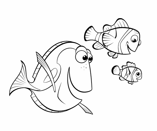 Fish Nemo and friends coloring page