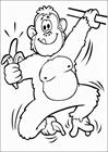 Animal monkey with banana coloring page