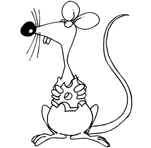 Mouse and chees coloring page