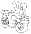 Easter rabbit on bike coloring page