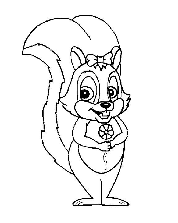 Squirrel girl coloring page