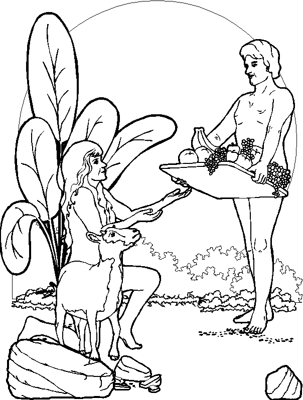 Adam and Eve coloring page