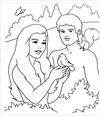 Adam and Eve in garden coloring page