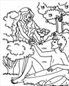 Adam and Eve under the apple coloring page