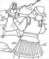 David and Goliath fighting coloring page