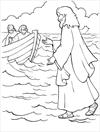 Jesus walking on water coloring page