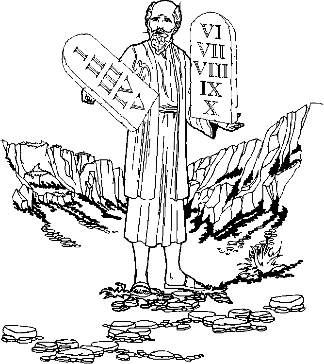 Moses and the Ten Commandments coloring page