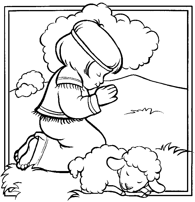 Praying coloring page