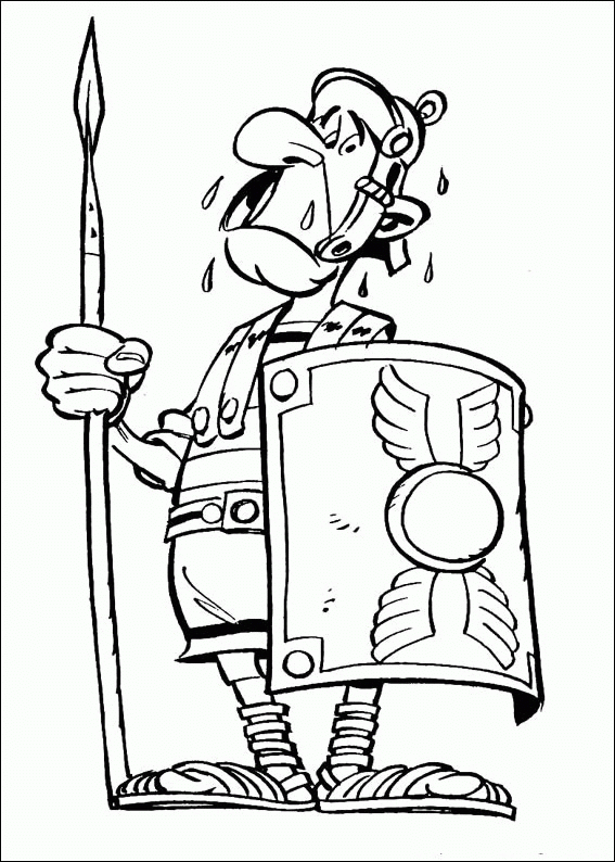 Asterix roman soldier coloring page
