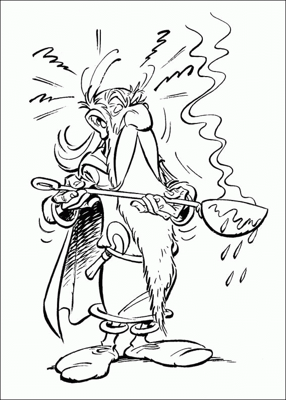 Asterix wizard coloring page