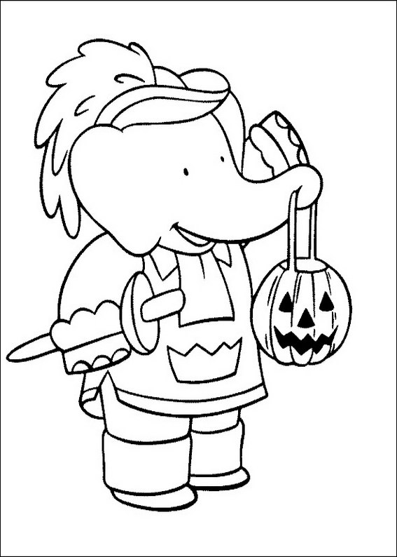 Babar halloween coloring page